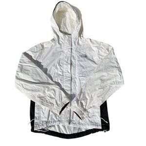The North Face White & Black Lightweight Hooded Windbreaker Jacket size XS
